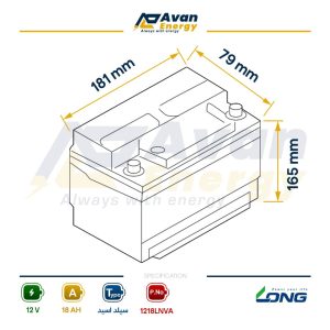 باتری سیلد اسید قابل شارژ 12 ولت 18 آمپرساعت لانگ - LONG