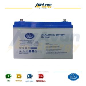 باتری سیلد اسید قابل شارژ 12 ولت 100 آمپرساعت – ایبیزا BIZA POWER