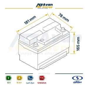 باتری سیلد اسید قابل شارژ 12 ولت 18 آمپرساعت صبا باتری – SABA