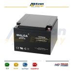 باتری سیلد اسید قابل شارژ 12 ولت 28 آمپرساعت مالگا پاور - MALGA POWER