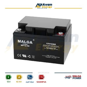 باتری سیلد اسید قابل شارژ 12 ولت 42 آمپرساعت مالگا پاور - MALGA POWER