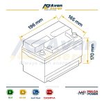 باتری سیلد اسید قابل شارژ 12 ولت 42 آمپرساعت مالگا پاور - MALGA POWER