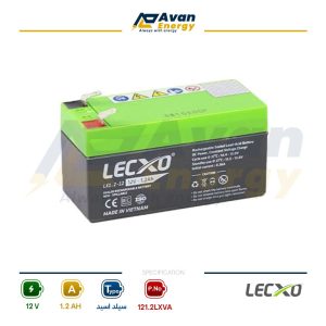 باتری سیلد اسید قابل شارژ 12 ولت 1.2 آمپرساعت لگزو - LECXO