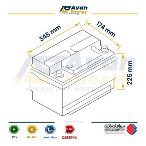 باتری سیلد اسید قابل شارژ 12 ولت 100 آمپرساعت سپاهان - SEPAHAN