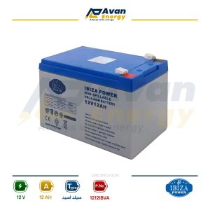 باتری سیلد اسید قابل شارژ 12 ولت 12 آمپرساعت – ایبیزا BIZA POWER