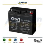 باتری سیلد اسید قابل شارژ 12 ولت 18 آمپرساعت گریت سولار – GREAT SOLAR