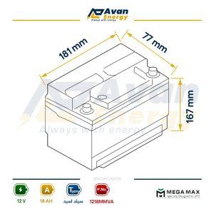 باتری سیلد اسید قابل شارژ 12 ولت 18 آمپرساعت مگامکس - MEGAMAX