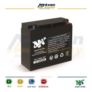 باتری سیلد اسید قابل شارژ 12 ولت 18 آمپرساعت وست استار - WESTSTAR