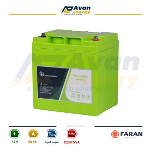 باتری سیلد اسید قابل شارژ 12 ولت 28 آمپرساعت فاران - FARAN