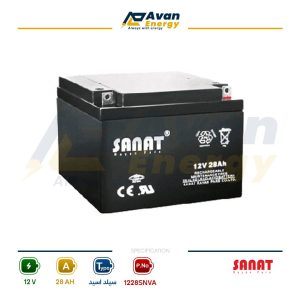 باتری سیلد اسید قابل شارژ 12 ولت 28 آمپرساعت صنعت - SANAT