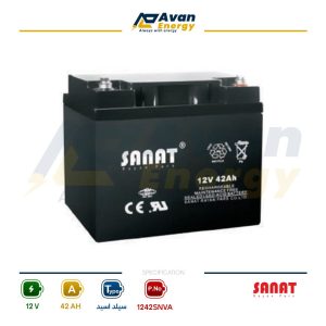 باتری سیلد اسید قابل شارژ 12 ولت 42 آمپرساعت صنعت - SANAT
