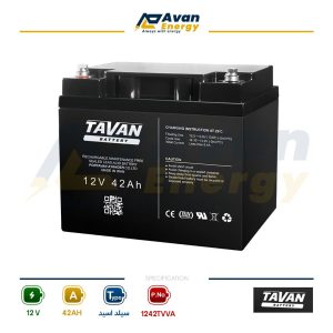 باتری سیلد اسید قابل شارژ 12 ولت 42 آمپرساعت توان – TAVAN