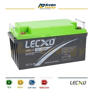 باتری سیلد اسید قابل شارژ 12 ولت 65 آمپرساعت لگزو - LECXO