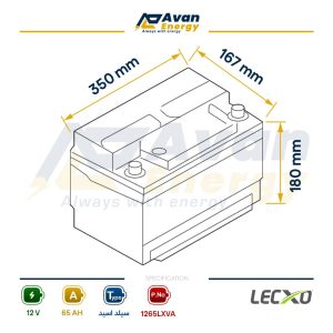 باتری سیلد اسید قابل شارژ 12 ولت 65 آمپرساعت لگزو - LECXO