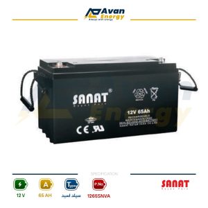 باتری سیلد اسید قابل شارژ 12 ولت 65 آمپرساعت صنعت - SANAT