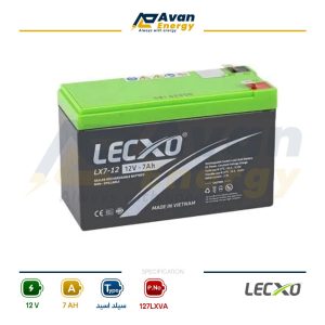 باتری سیلد اسید قابل شارژ 12 ولت 7 آمپرساعت لگزو – LECXO