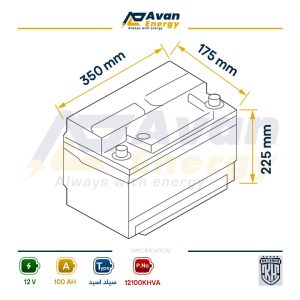 باتری سیلد اسید قابل شارژ 12 ولت 100 آمپرساعت - کا اچ پاور KH POWER