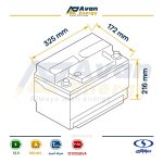 باتری سیلد اسید قابل شارژ 12 ولت 100 آمپرساعت صبا باتری - SABA