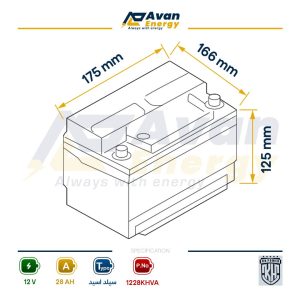باتری سیلد اسید قابل شارژ 12 ولت 28 آمپرساعت - کا اچ پاور KH POWER