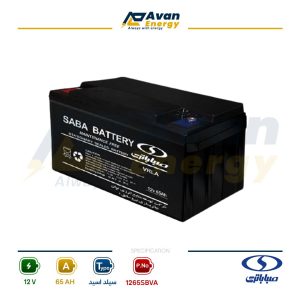 باتری سیلد اسید قابل شارژ 12 ولت 65 آمپرساعت صبا باتری - SABA