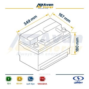 باتری سیلد اسید قابل شارژ 12 ولت 65 آمپرساعت صبا باتری - SABA